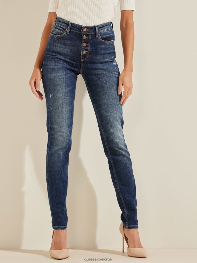 Guess skinny fit denim bukse blå blå kvinner F0LJ806575