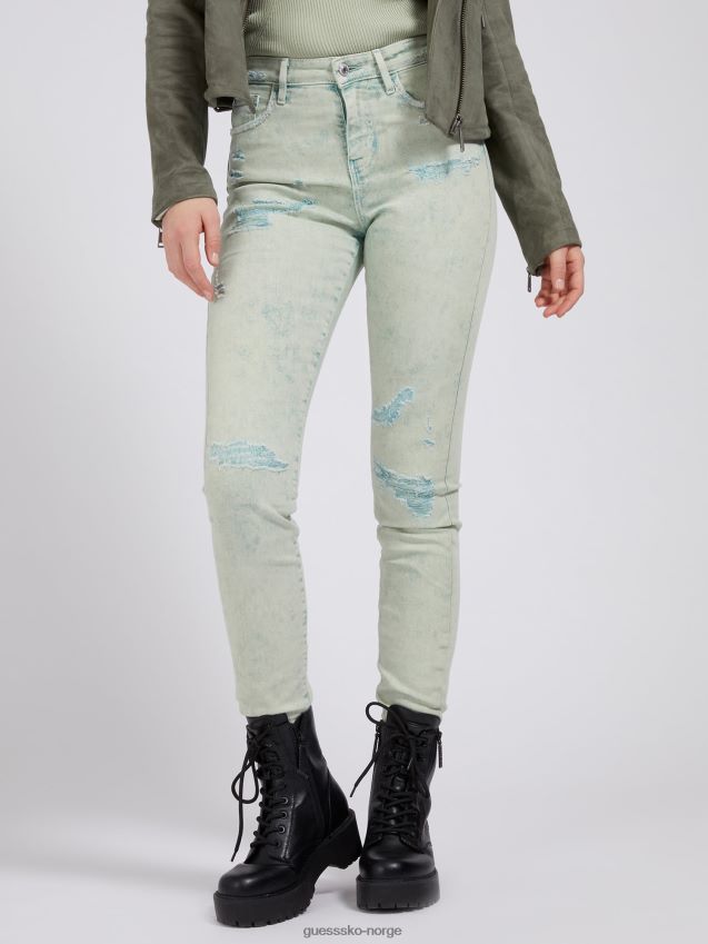 Guess skinny fit denimbukse slitasje blå blå kvinner F0LJ806555