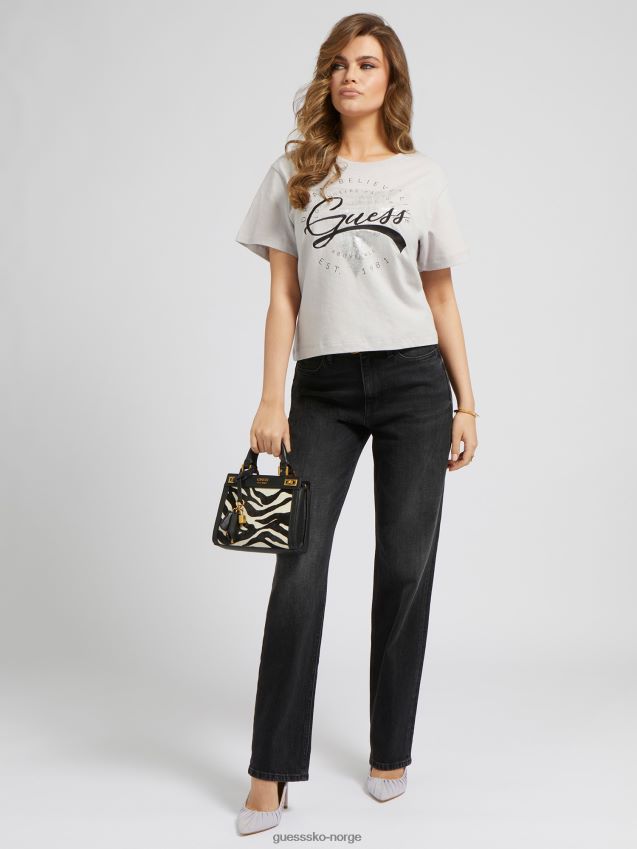 Guess svart denimbukse med avslappet passform svart kvinner F0LJ803963