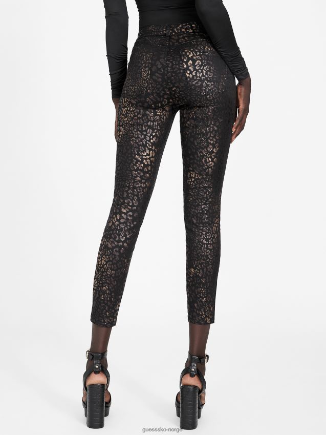 Guess svart metallic skyll katrina skinny jeans svart metallisk skylling kvinner F0LJ806897