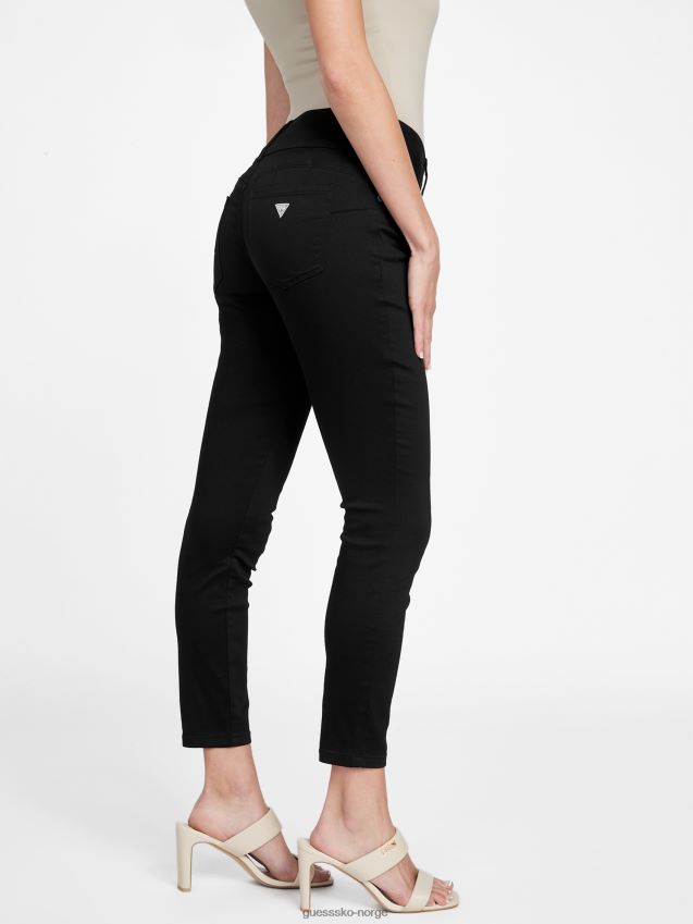 Guess svarte shana skinny-jeans med tre knapper i middels høyde svart kvinner F0LJ806999