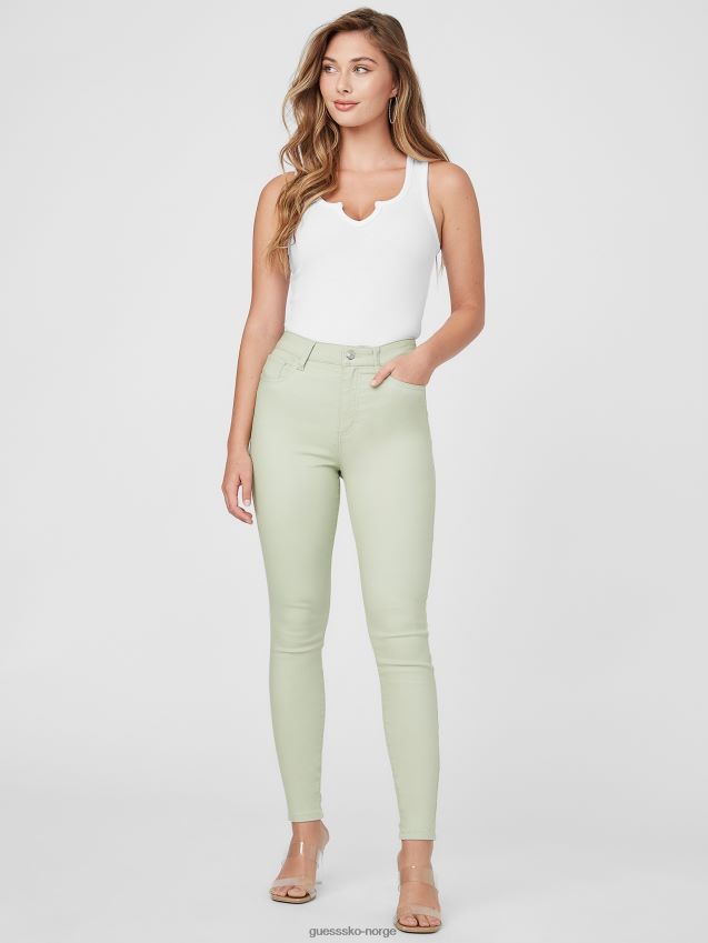 Guess tørket salvie simmone skinny jeans i høy stige tørket salvie kvinner F0LJ807357