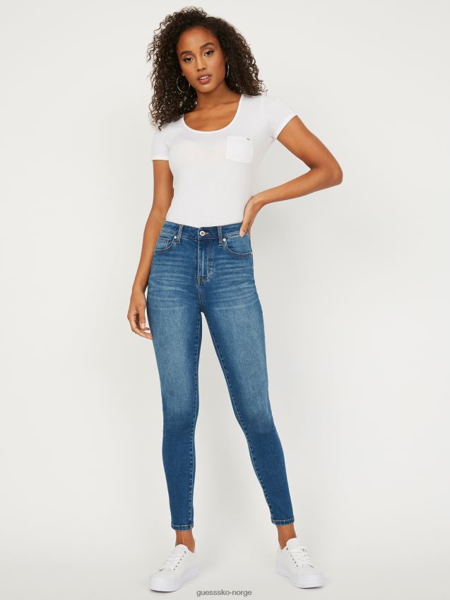 Guess tamara høye skinny jeans middels vask middels vask kvinner F0LJ806830