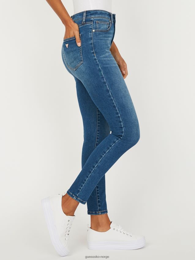 Guess tamara høye skinny jeans middels vask middels vask kvinner F0LJ806830