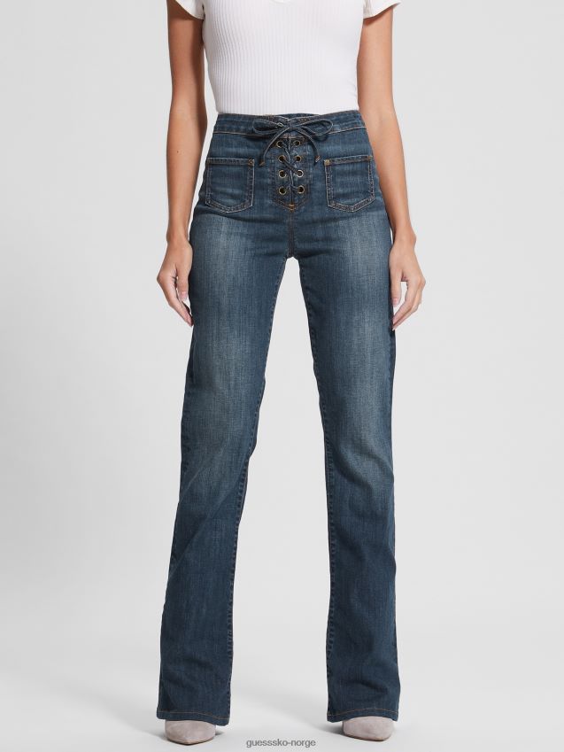 Guess tapte håndflater harlow flare jeans med blonder tapte håndflater kvinner F0LJ809269