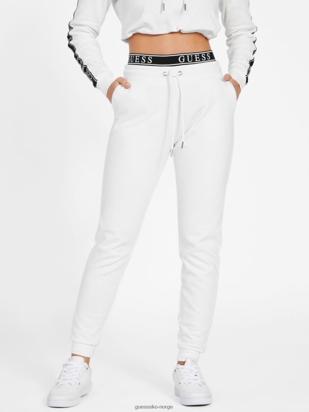 Guess blanc/scuffy blanch logo joggere blank/skurete kvinner F0LJ807369
