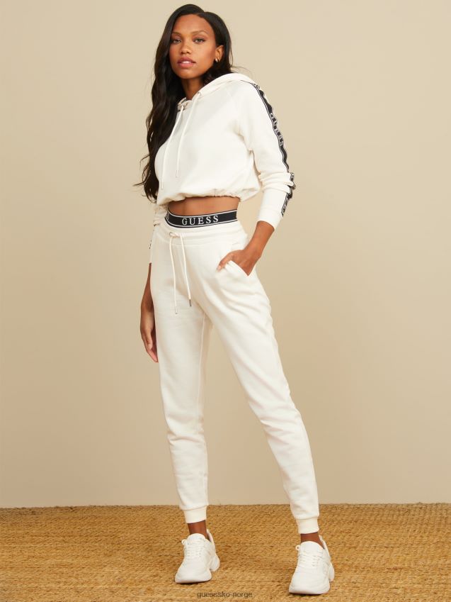 Guess blanc/scuffy blanch logo joggere blank/skurete kvinner F0LJ807369