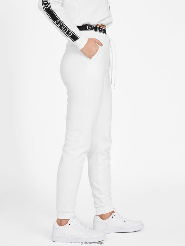 Guess blanc/scuffy blanch logo joggere blank/skurete kvinner F0LJ807369