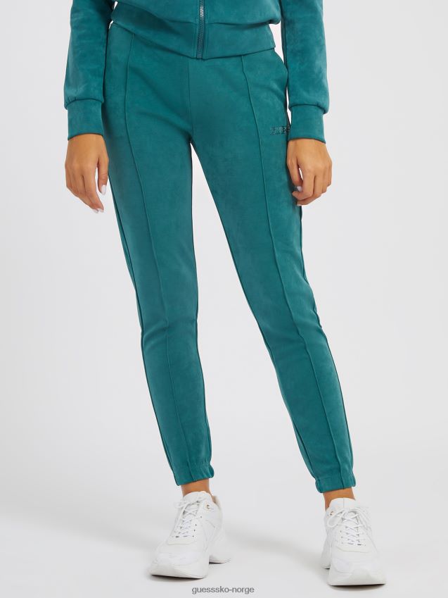 Guess joggebukse i imitert semsket skinnkvinner F0LJ803606