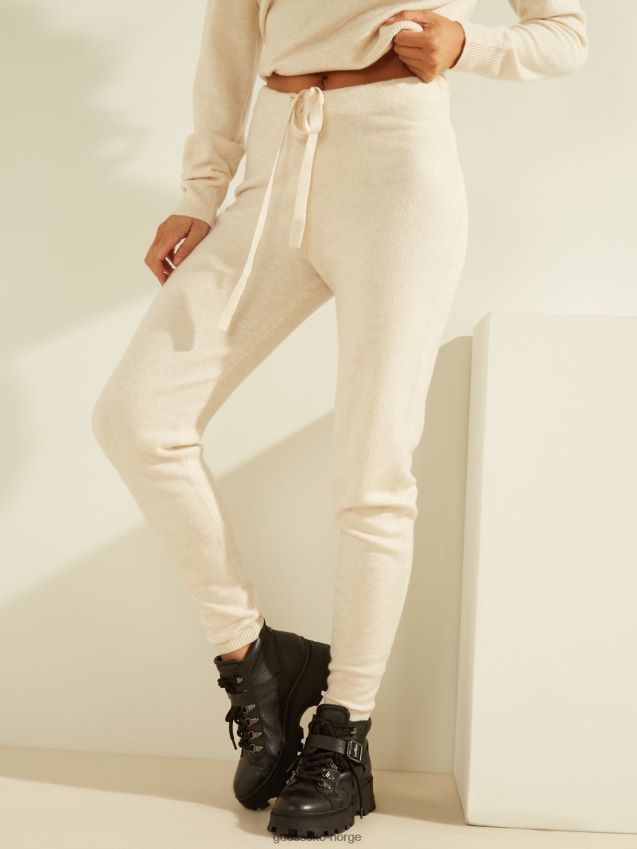 Guess kremstrikkede joggebukser krem kvinner F0LJ802812