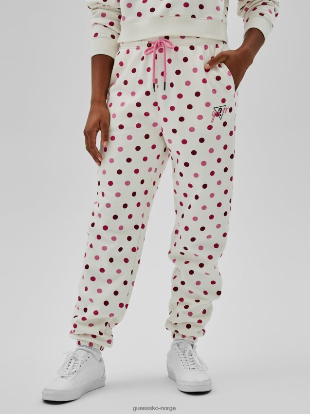 Guess prikkete joggebukser rosa rosa kvinner F0LJ806209