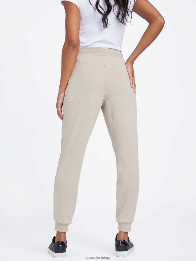 Guess sabrina joggebukse med fløyel i taupe fløyel taupe kvinner F0LJ806876