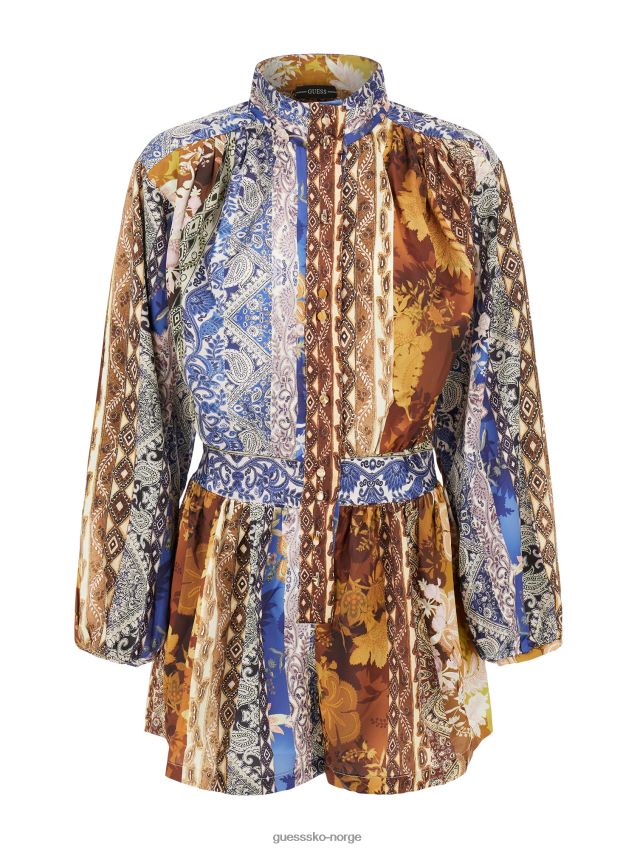 Guess all over print kort jumpsuit flerfarget mønster flerfarget mønster kvinner F0LJ803005