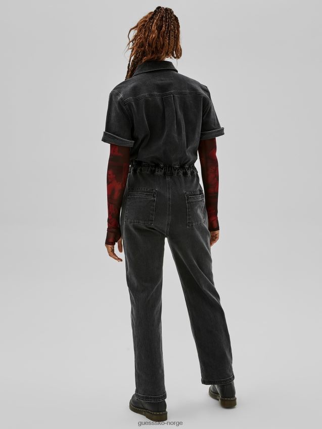 Guess avslappet passform denim jumpsuit svart svart kvinner F0LJ806252