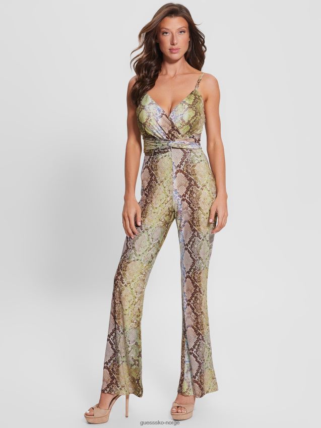 Guess eco carina twist jumpsuit glam slangetrykk glam slangetrykk kvinner F0LJ809283