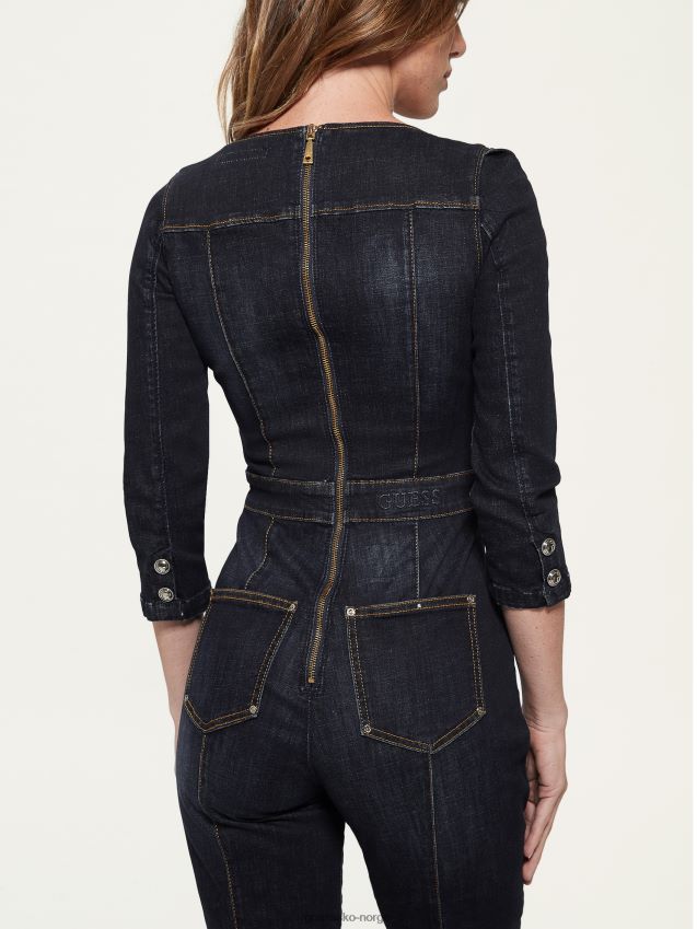 Guess eco monic denim jumpsuit blå gitar blå gitar kvinner F0LJ809474