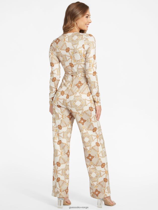 Guess kul vinter kjedeprint avony printet jumpsuit kult vinterkjedetrykk kvinner F0LJ807060