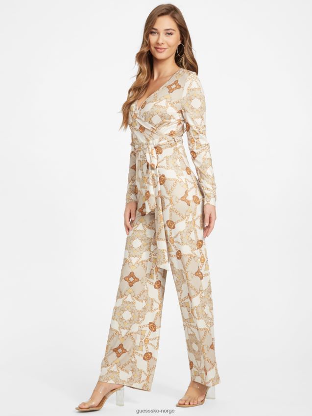 Guess kul vinter kjedeprint avony printet jumpsuit kult vinterkjedetrykk kvinner F0LJ807060