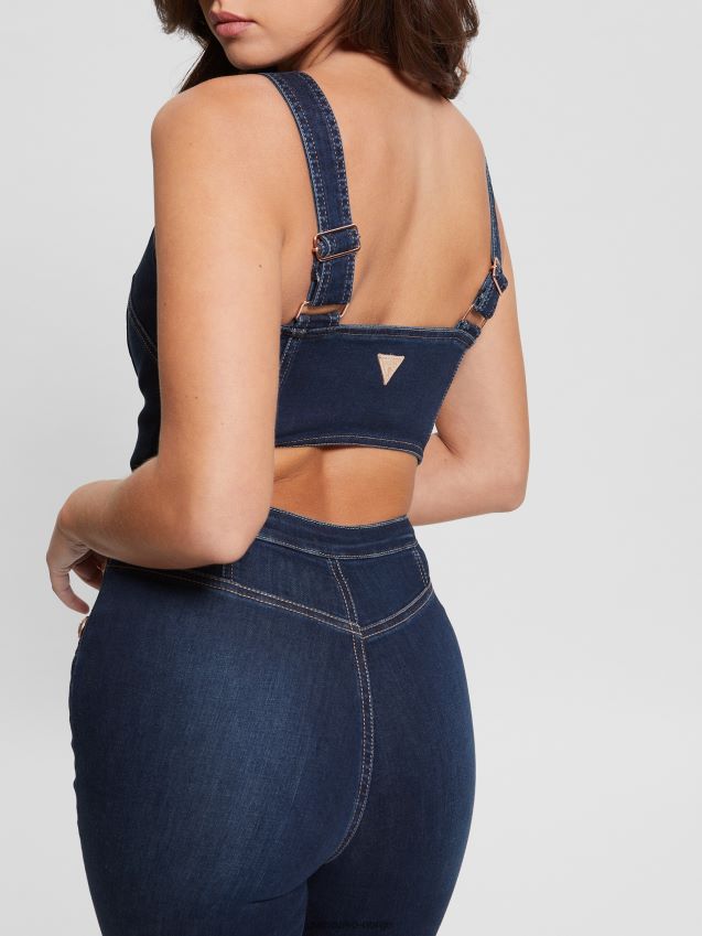 Guess reina denim jumpsuit plume mørk plym mørk kvinner F0LJ809195