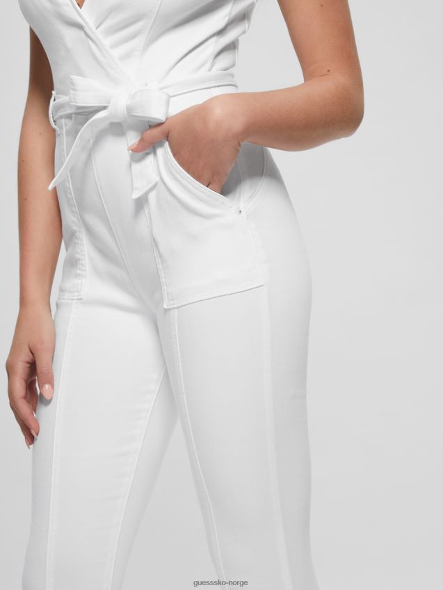 Guess ren hvit leslie denim jumpsuit Ren hvit kvinner F0LJ809140