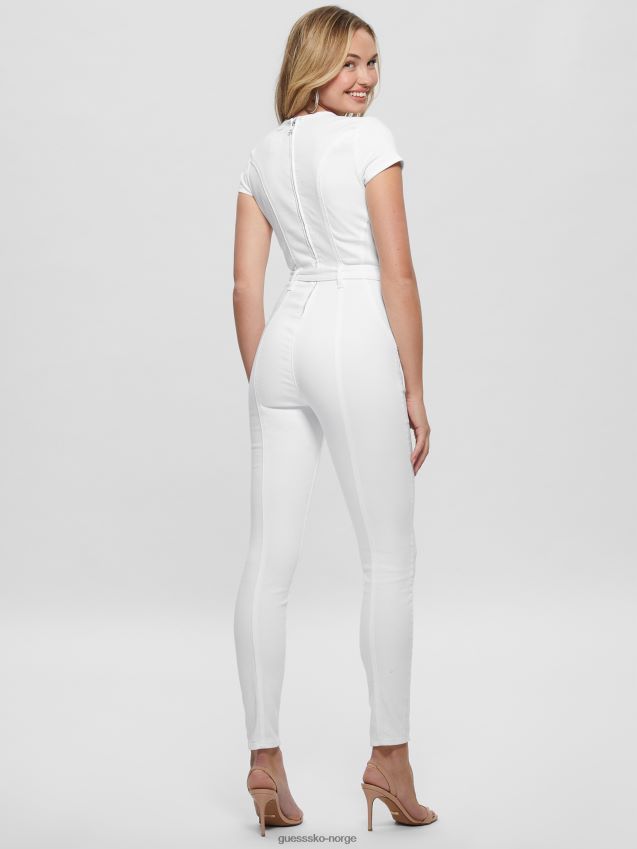 Guess ren hvit leslie denim jumpsuit Ren hvit kvinner F0LJ809140