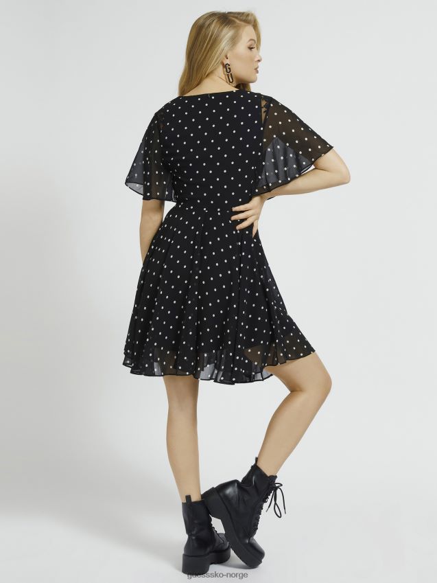 Guess a-line fit all over print kjole svart multi svart multi kvinner F0LJ806291