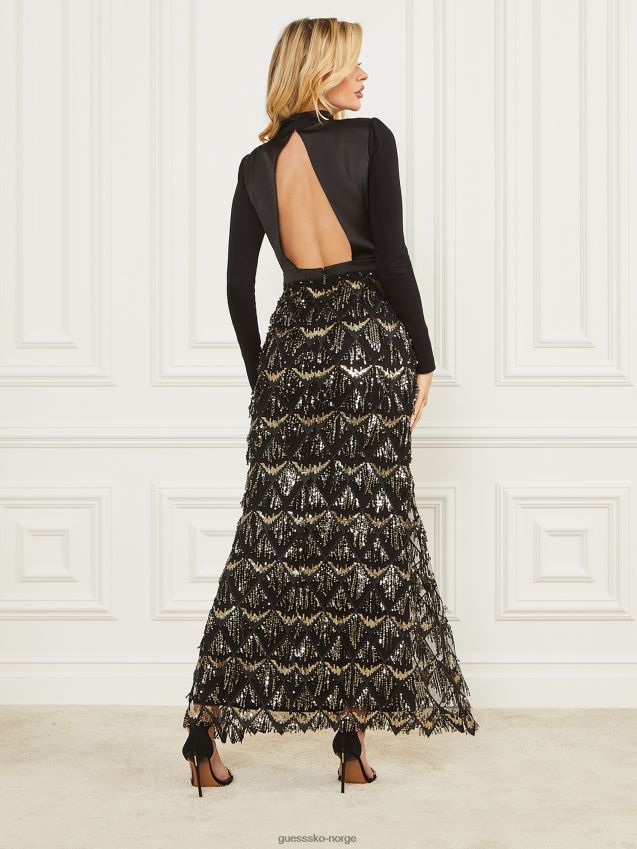 Guess abby maxi kjole kulsort kulsvart kvinner F0LJ809696