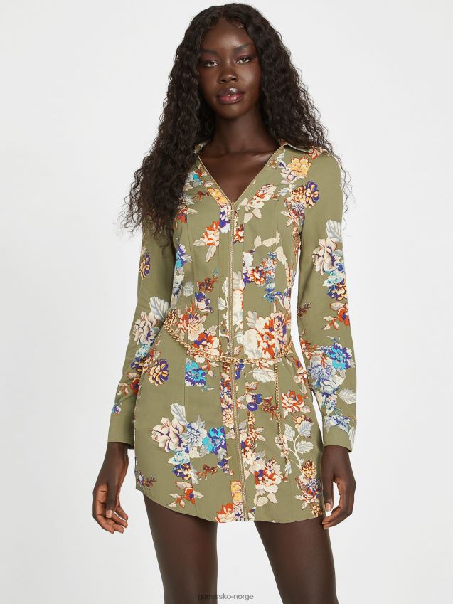 Guess abelina challis kjole med infundert lux print infundert lux print kvinner F0LJ807270