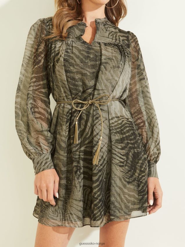 Guess all over print kjole grønn multi grønn multi kvinner F0LJ803195