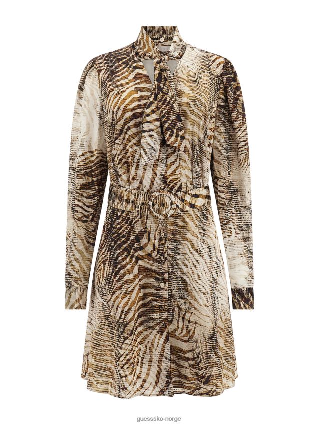 Guess all over print kjole multi beige multi beige kvinner F0LJ802819