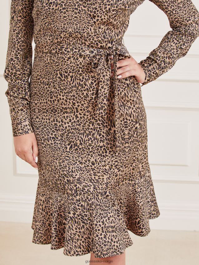 Guess animalier marciano kjole med hele trykket dyrere kvinner F0LJ806547