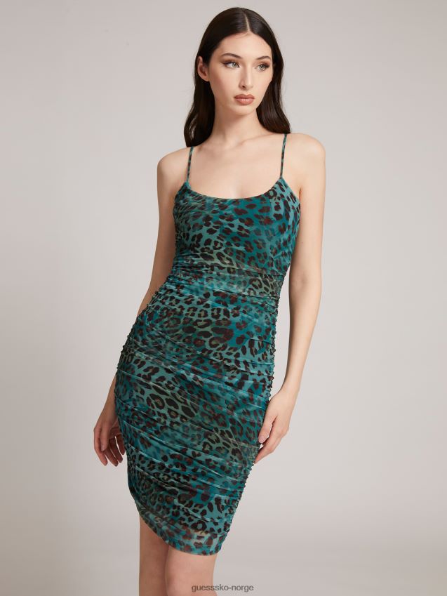 Guess animalier print kjole animalier dyrere kvinner F0LJ806392