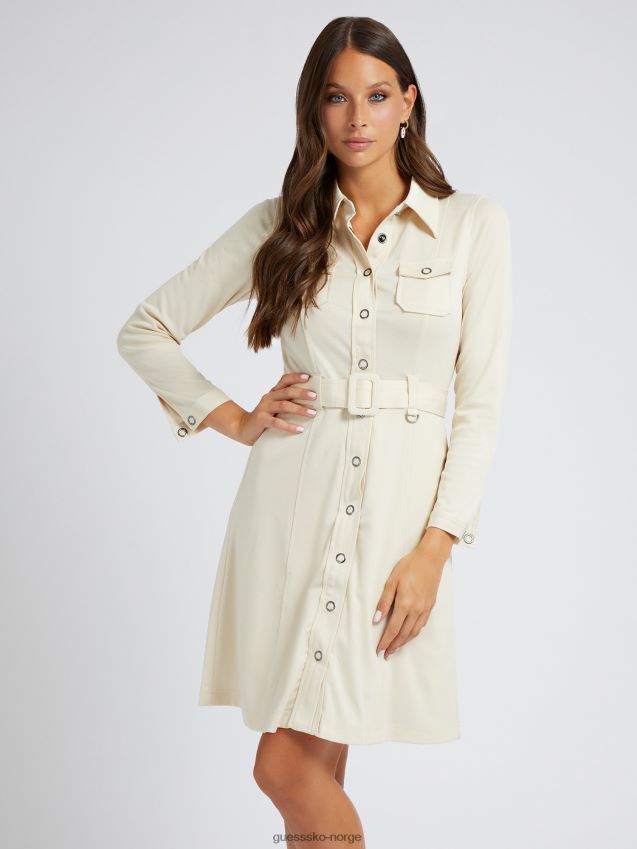 Guess beige chemisier kjole beige kvinner F0LJ802565