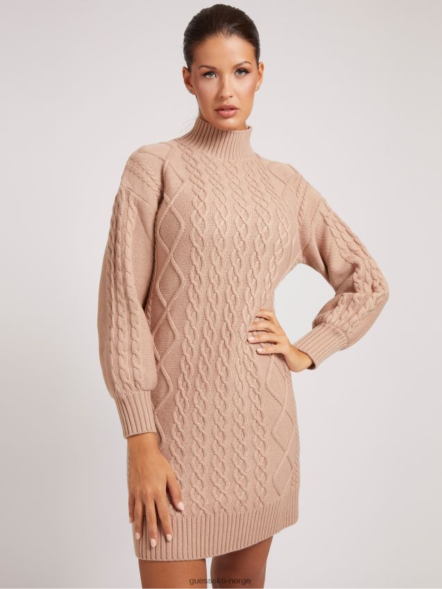Guess beige kjole i ullblanding beige kvinner F0LJ806238