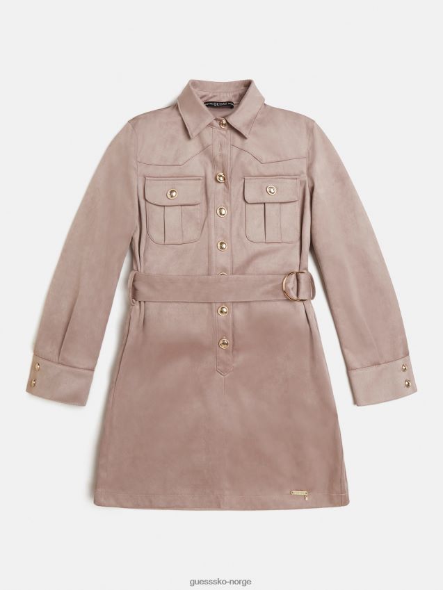 Guess beige logoknapp i fusket semsket skinn beige kvinner F0LJ802296