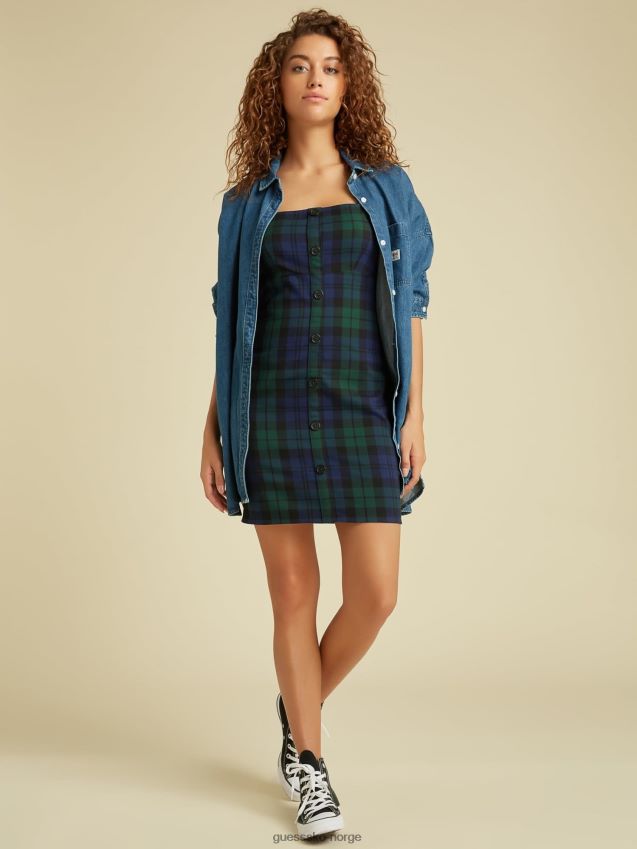 Guess blå denimkjole med avslappet passform blå kvinner F0LJ806721