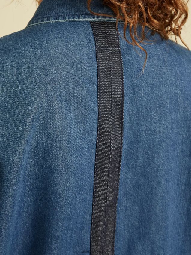 Guess blå denimkjole med avslappet passform blå kvinner F0LJ806721