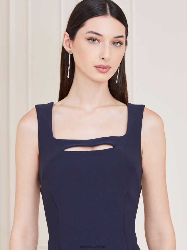 Guess blå marciano utskåret kjole foran blå kvinner F0LJ803869