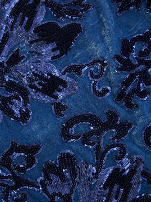 Guess blomst blå paljetter estella paljettkjole blomst blå paljetter kvinner F0LJ809479