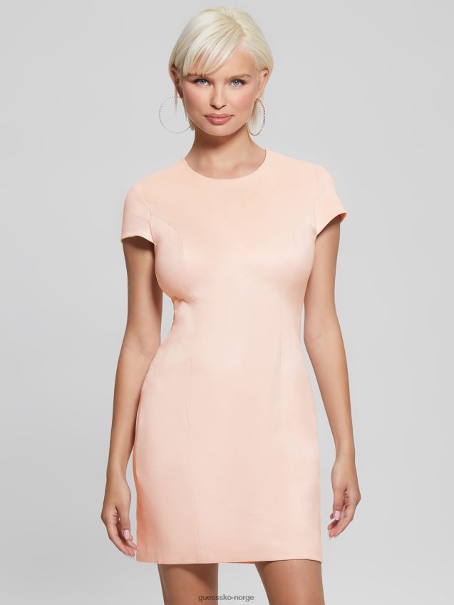 Guess blush breeze alma imitert semsket kjole rødme bris kvinner F0LJ809304