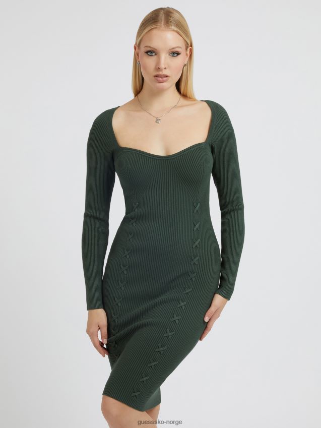 Guess bodycon genser kjole grønn grønn kvinner F0LJ803668