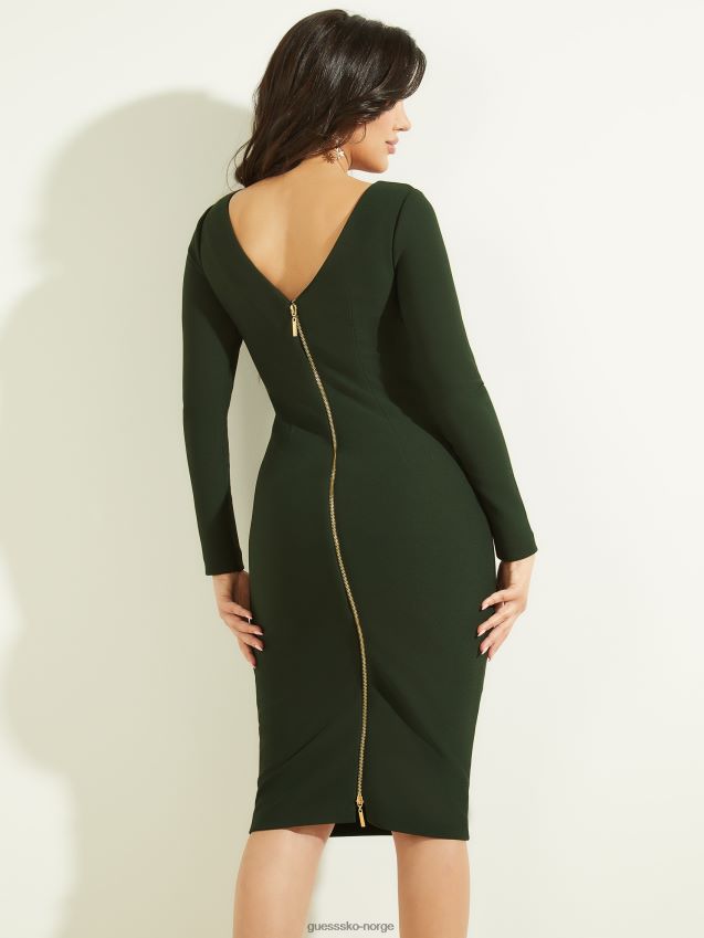 Guess chenille grønn mimi blyantkjole chenille grønn kvinner F0LJ809752