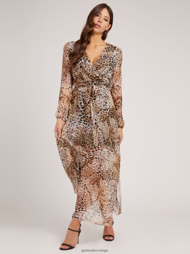 Guess dyrere lang kjole i silkeblanding dyrere kvinner F0LJ805860