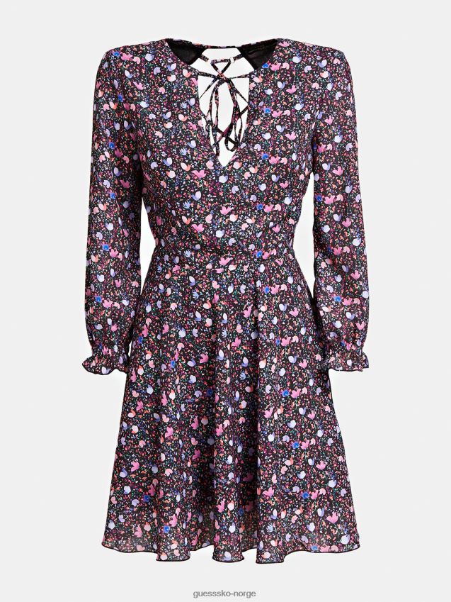 Guess flerfarget mønster kjole med blomstertrykk flerfarget mønster kvinner F0LJ806658