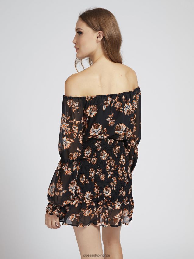 Guess floral fantasi floral mønster kjole blomsterfantasi kvinner F0LJ806611