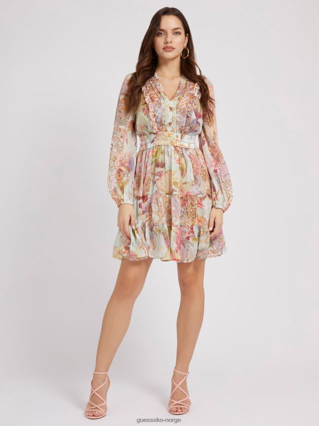 Guess floral fantasi floral print kjole blomsterfantasi kvinner F0LJ802640