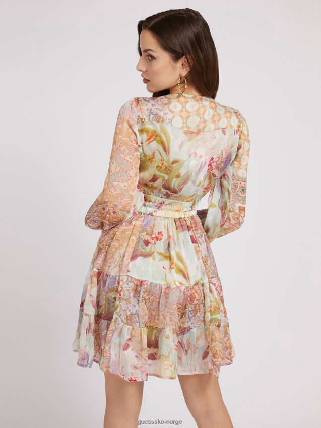 Guess floral fantasi floral print kjole blomsterfantasi kvinner F0LJ802640