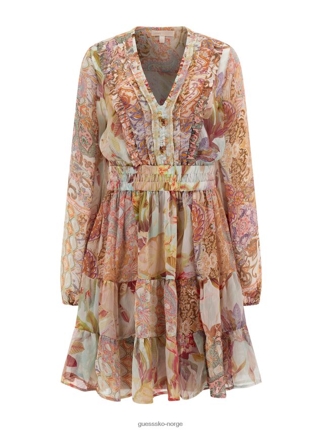 Guess floral fantasi floral print kjole blomsterfantasi kvinner F0LJ802640