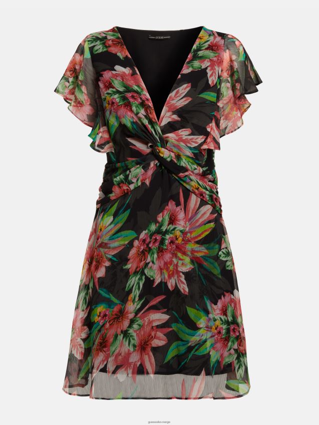 Guess floral fantasy all-over print volangkjole blomsterfantasi kvinner F0LJ806506