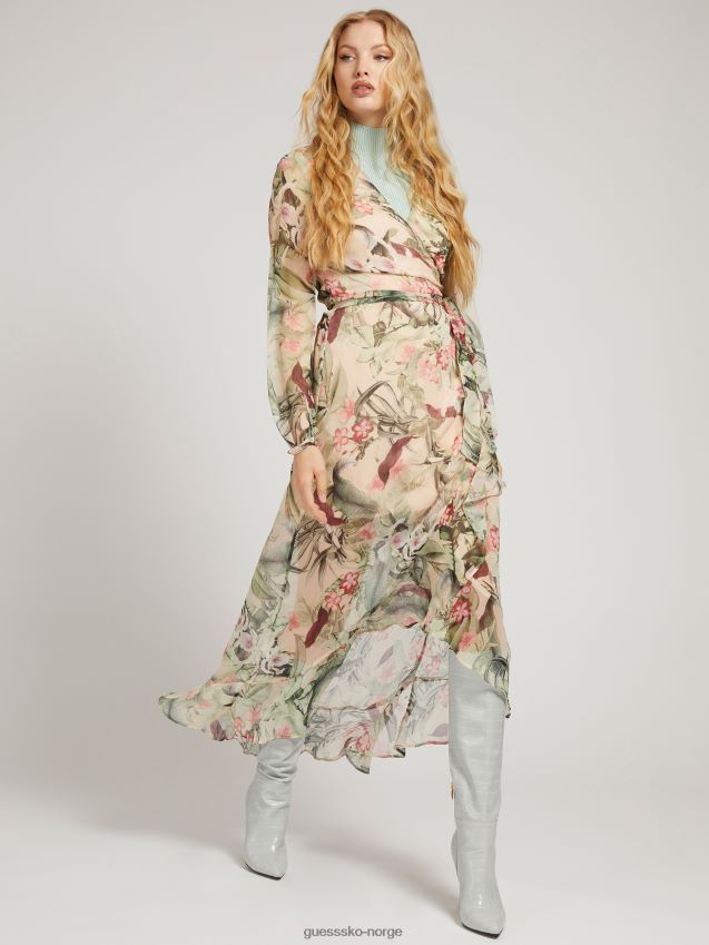 Guess floral fantasy maxikjole med all over print blomsterfantasi kvinner F0LJ806201